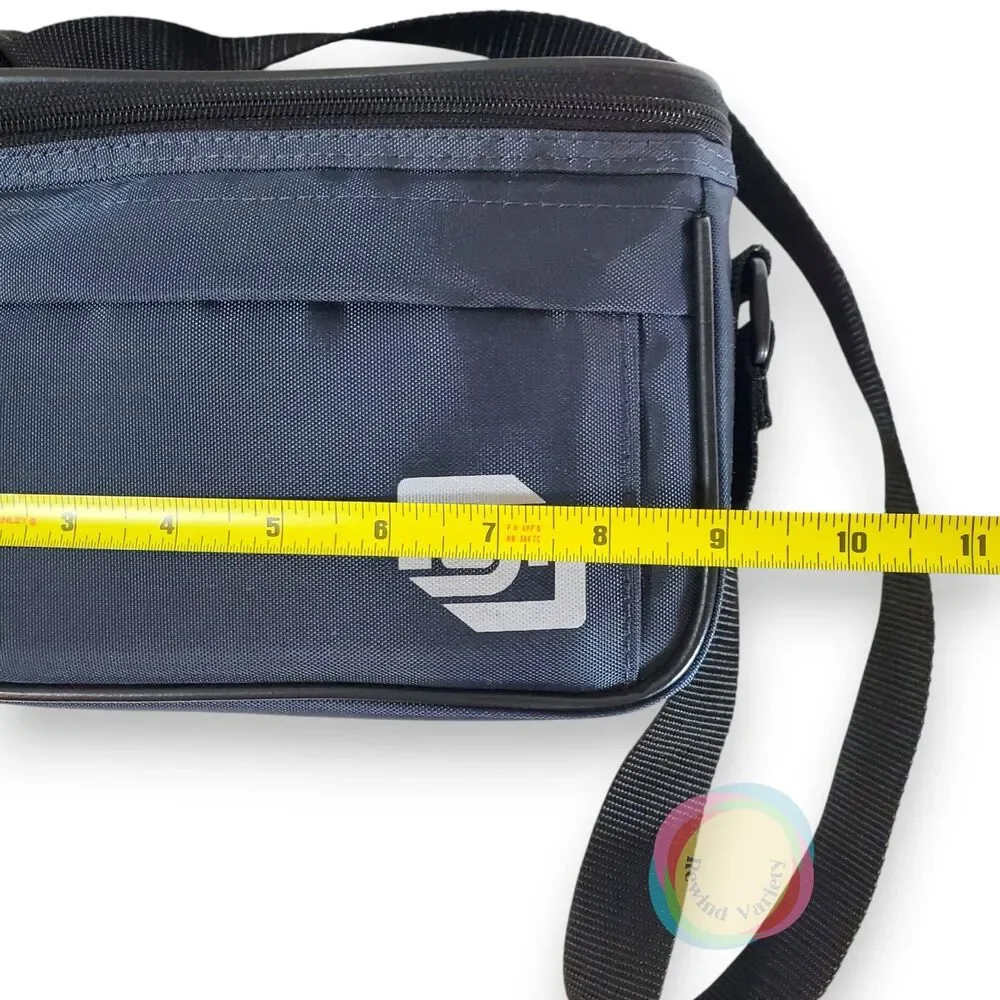 Vintage Fuji Camera Bag Navy Blue Adjustable Nylon